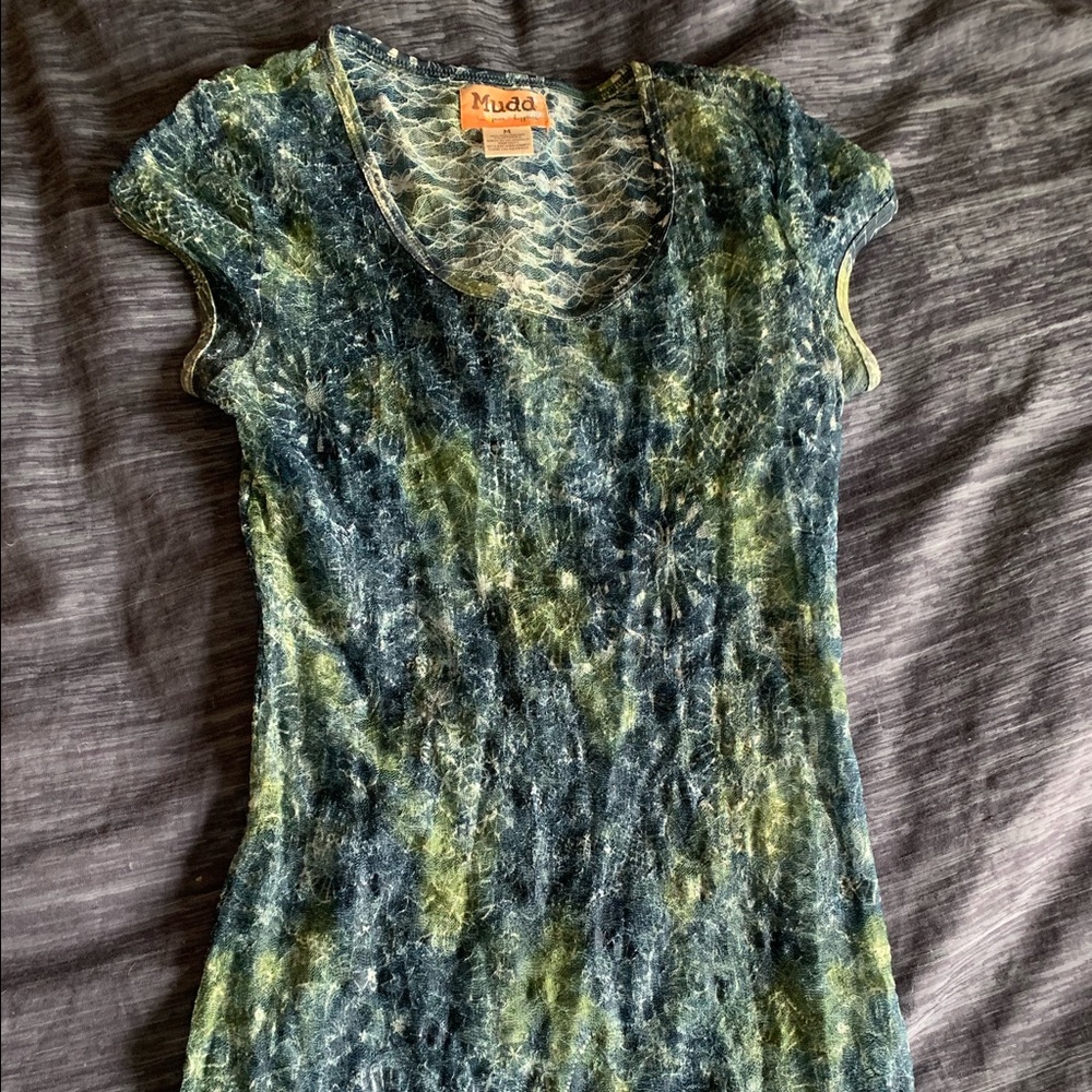 MED Mudd sheer T-shirt blue/green